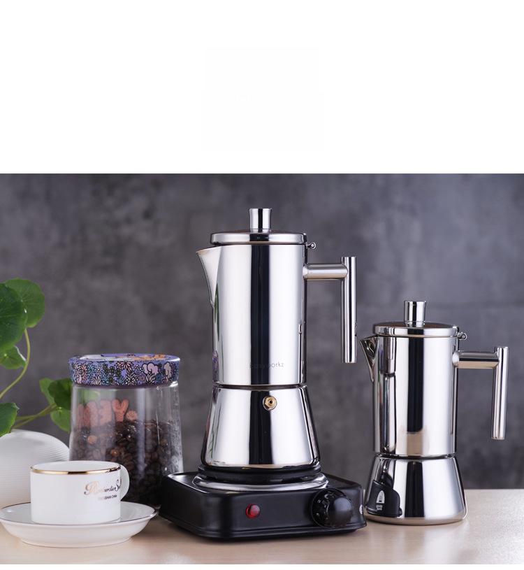 Итальянская кофеварка мока из нержавеющей стали для индукционных плит