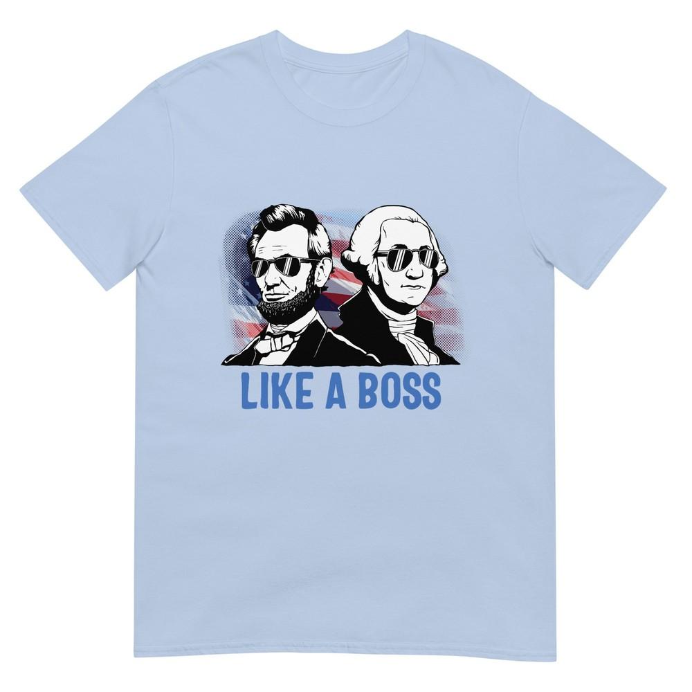 Lincoln 4th Of July Merica Abe Boys Unisex Unisex American Flag Tshirt