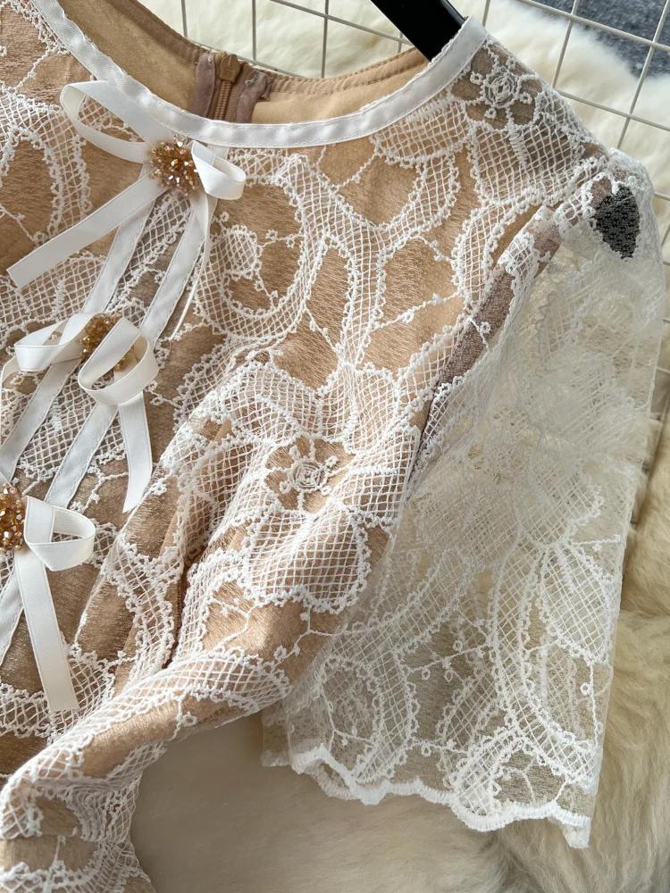 Франция Элегантное выпускное цельное платье женское модное вечернее облегающее кружевное принцессное длинное платье женская летняя шикарная одежда 2024