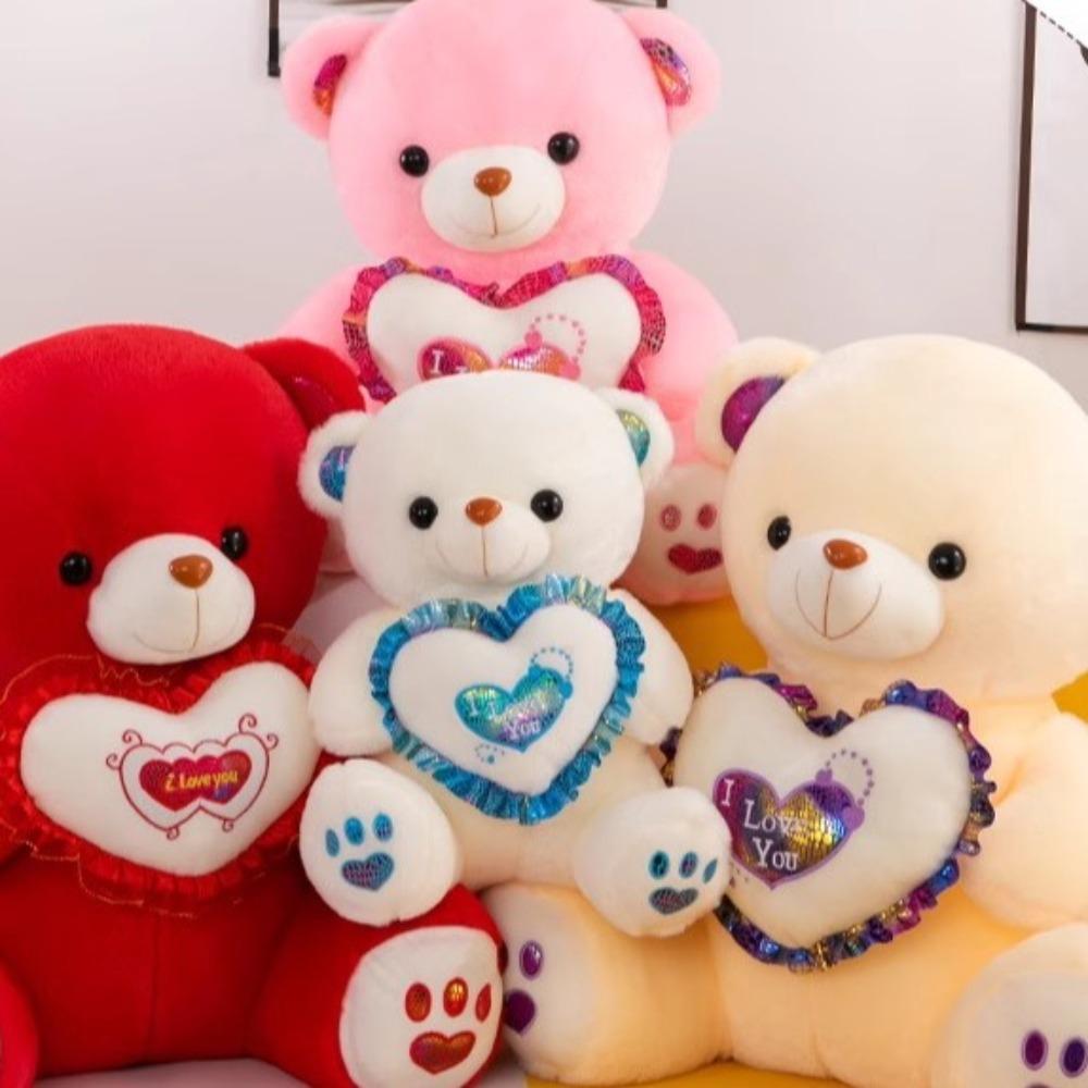 Heart Bear Plush Toy Love Stuffed Animal Pillow Sleep Pillow Plush Bear Doll  Birthday