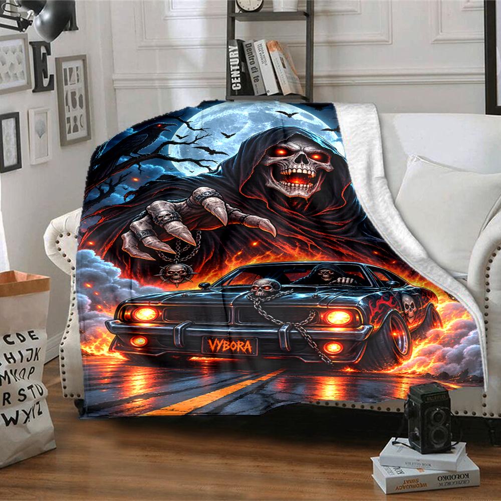Horror Characters Printed Blanket Soft Cozy Blanket For Sofa Bedroom Living Room Dorm And Outdoor Use
