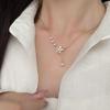 S925 Sterling Silver Pearl Peach Blossom Pendant Necklace - Women's Light Luxury Design