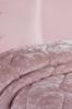 Ayzer Velvet Comforter Set 6pcs, Comforter 240x250, Sheet, Pillowcase 50x70, Double Size, Powder