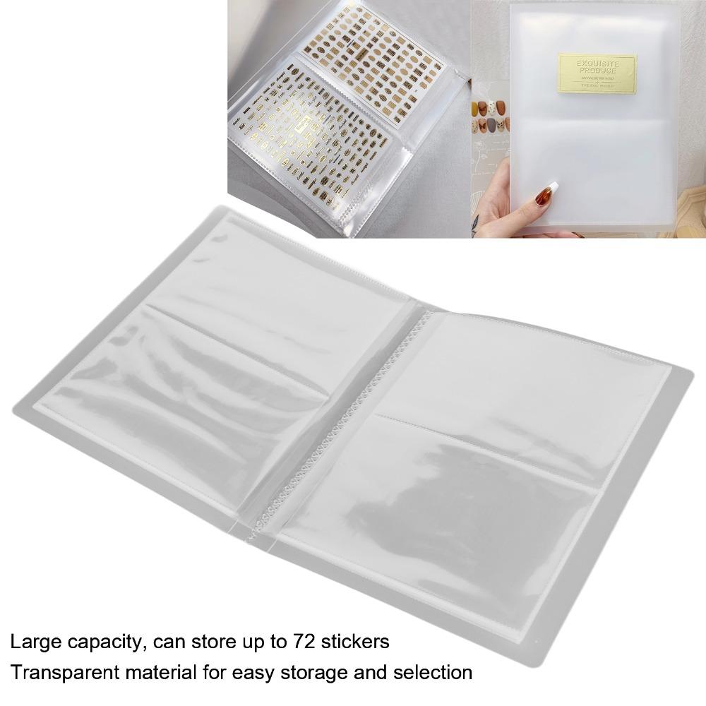 Transparent Nail Decals Organizer Book Large Capacity Nail Art Display Book Nail Decals Organizing