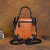 Johnature Retro Genuine Leather Women Bag Three Purpose Small Backpack Versatile Embossed Cowhide Shoulder & Crossbody Bags