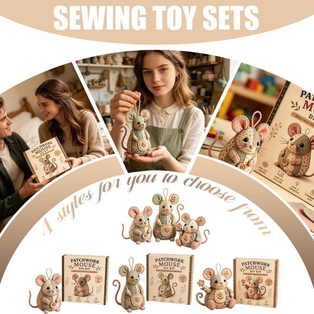 Step by Step Guide Patchwork Sewing Craft Set Handmade Mouse Sewing Kit  Craft Learning