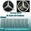 For Benz C-CW205 Silver Border 3D Mirror Emblem For Mercedes Benz A W176 B W246 C W205 Class Matte Black OE Style Front Grille Star Emblem Logo