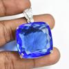 Brazilian Topaz 94.25 Ct CERTIFIED 925 Sterling Silver Cushion Gemstone Pendant MY-PD-153-NS