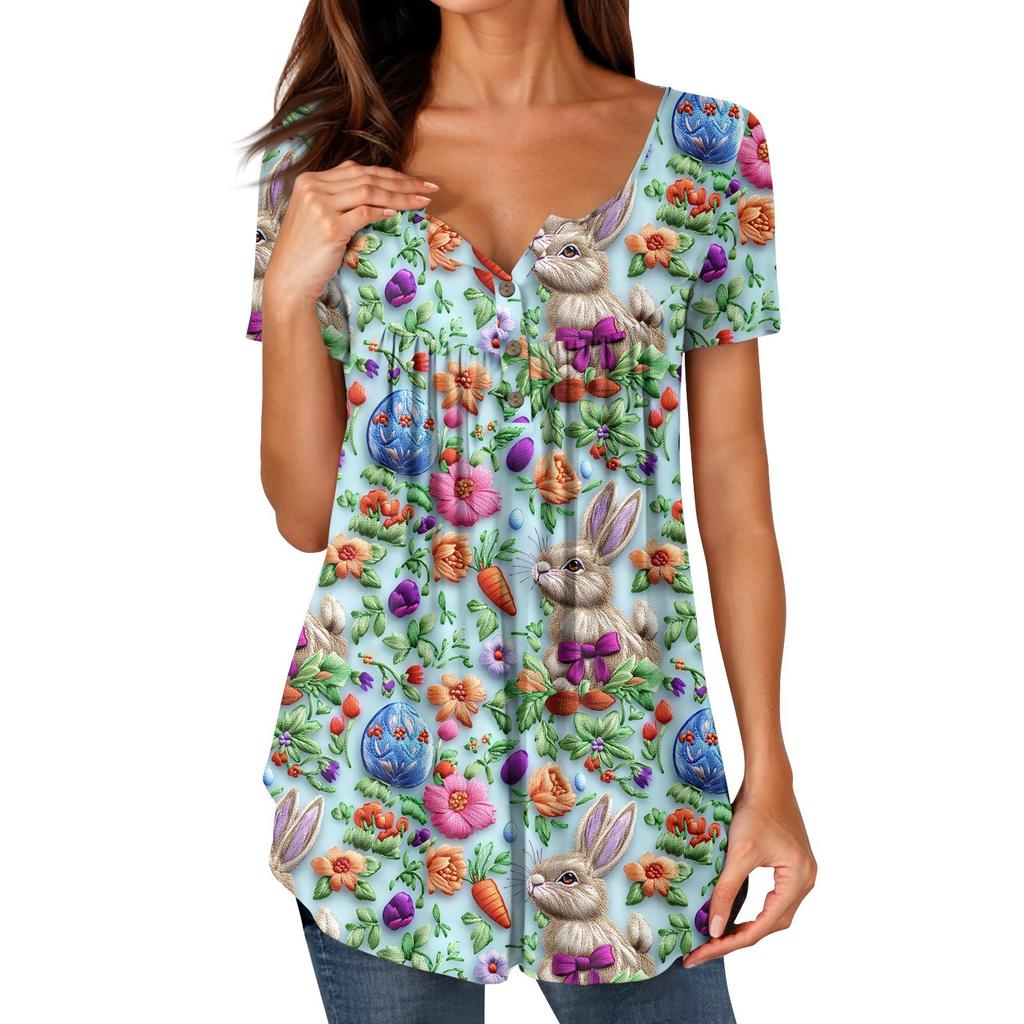 Женские туники, топы, нарядные, повседневные, летние, с принтом, рубашки с коротким рукавом, свободный крой, плиссированный топ в стиле бохо