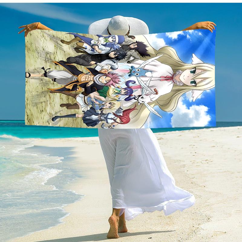 1pc Fairy Tail2 Beach Towel, Comfortable and Thick, and Swimming/Bath/Picnic/Camping Towel, Suitable for Seaside Beaches