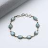 Natural Larimar Gemstone Boho Designer Bracelet, Gift For Her, Women Bracelet, 925 Sterling Silver, Handmade Bracelet