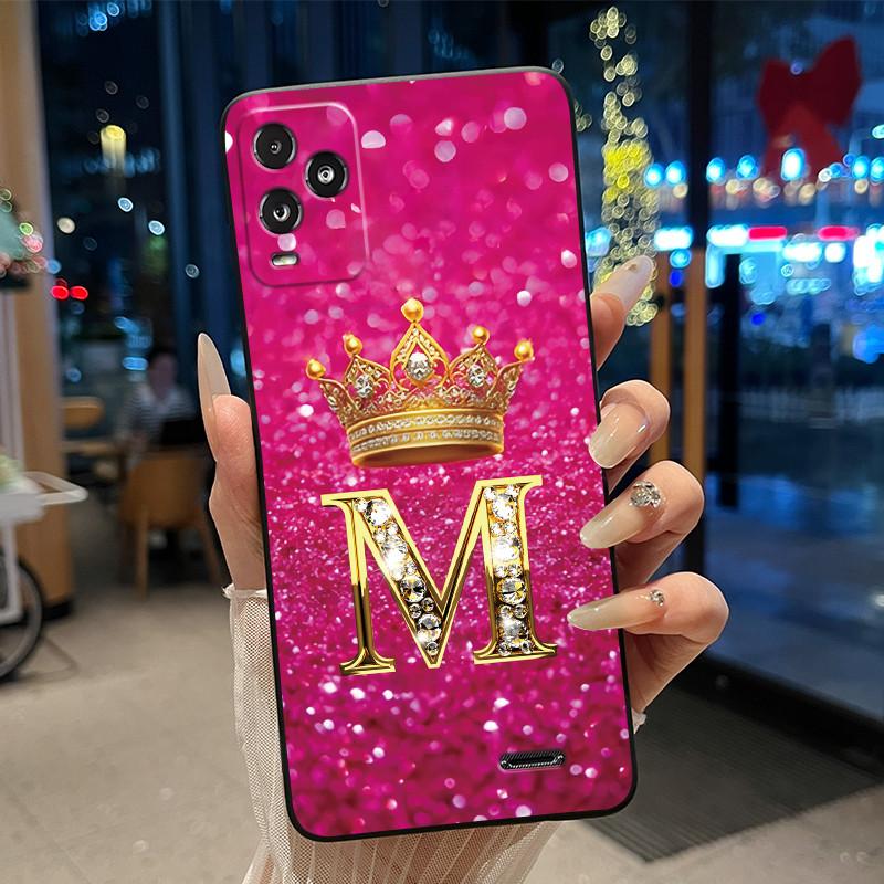 Crown Initial Letter Black Case For BLU View 5 Pro Protective Soft Silicone Shockproof Casing For BLU View 5 Pro Back Cover
