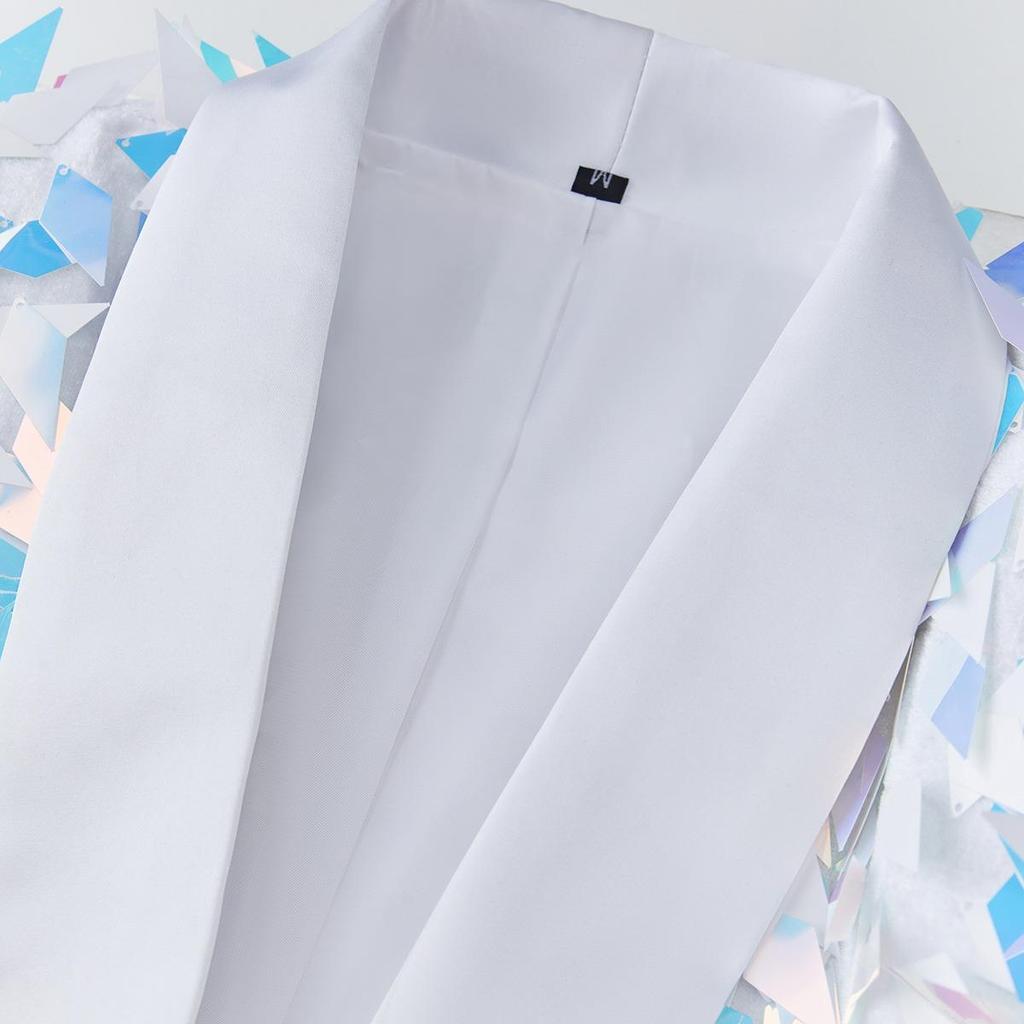 Мужской роскошный пиджак с пайетками и кисточками, сценический костюм для певца