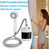 Душ на батарейках Электрический портативный душ Портативный душ ABS Электрический на батарейках Насос для кемпингового душа для использования на открытом воздухе