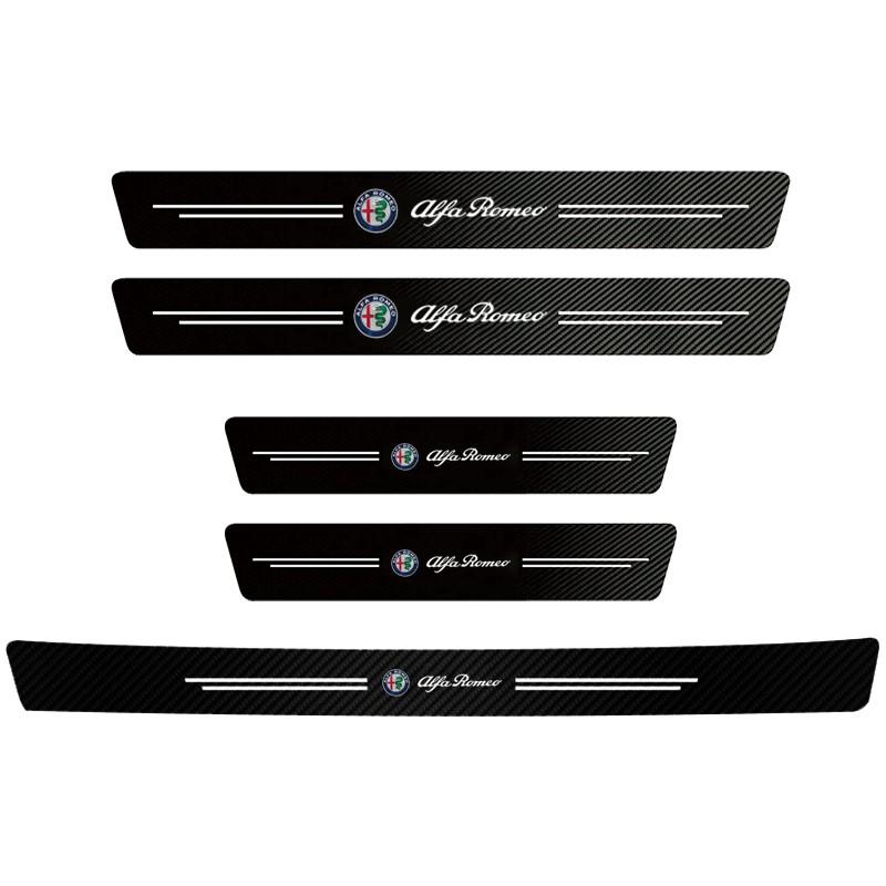 AAACN1 Car Door Sill Protector Plate Rear Trunk Bumper Strips Threshold Sticker Anti Scratch Covers for Alfa Romeo 159 156 147
