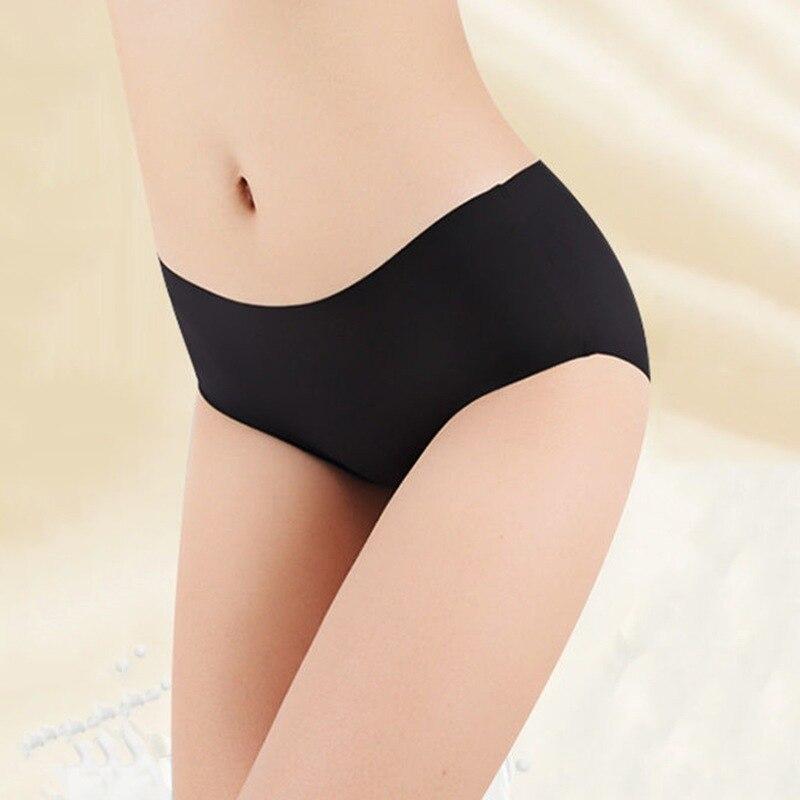 Женское бесшовное нижнее белье, трусики со средней талией, нижнее белье из ледяного шелка, дышащие удобные трусы, приятные для кожи трусы