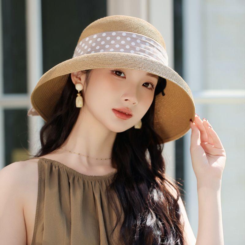 Летняя новая шляпа женская шляпа в горошек, соломенная шляпа в стиле Хепберн, дорожная шляпа от солнца Lafite