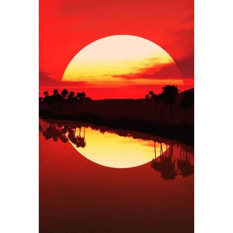 New 5D DIY Diamond Painting Night View Diamond Embroidery Full Moon Cross Stitch Full Round Drill Home Decor Manual Gift