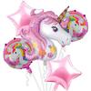 5pcs Cartoon Unicorn  Foil Balloons Birthday Wedding Party Supplies Baby Shower  Balloon Decor