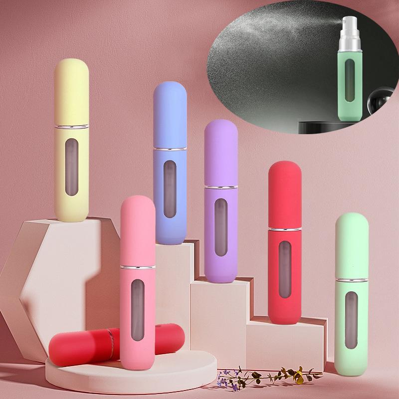 Мини-флакон для заправки духов карамельного цвета, 5 мл, матовый распылитель для мелкого тумана, многоразовый косметический распылитель для путешествий, портативный