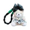 Korean Floral Dress Bear Keychain with Pearl Bow - Cute Doll Backpack and Car Pendant