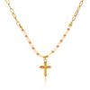 French light luxury vintage natural freshwater pearl necklace stainless steel cross pendant jewelry high-end clavicle chain