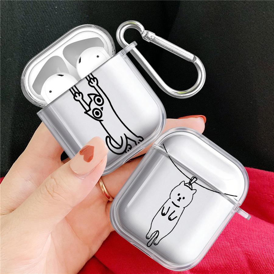 Мультяшный Чехол Собака Кошка Для Airpods 2 4 Pro3 1 Pro2 Pro 3 Прозрачный Чехол-Крышка Для Наушников