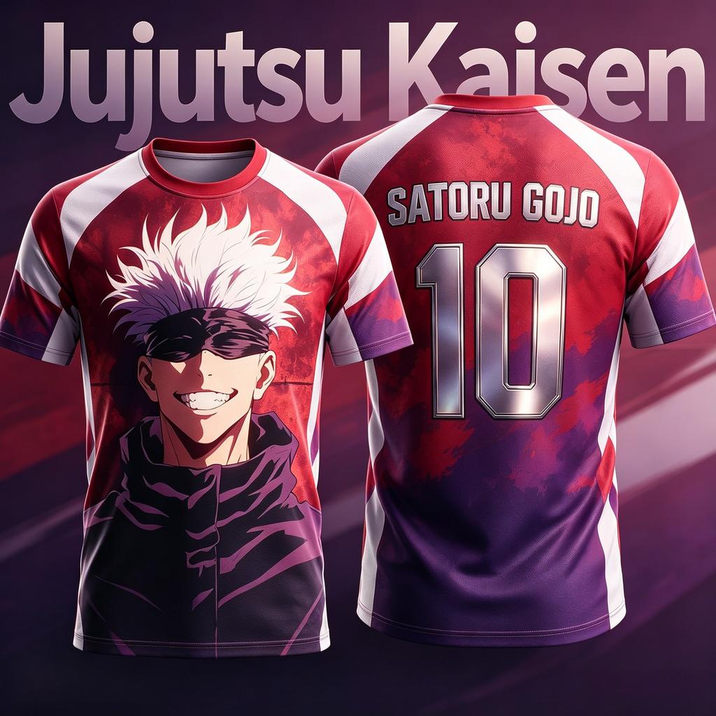 2026 Новый JUJUTSU KAISEN №10 №7 Сатору Годжо Аниме Футболка 3D Печать Специальная Футбольная Майка Y2k