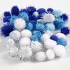 Spherical Pom Poms In Three Different Colors and Two Sizes with and Without Sequins. Ref 51883