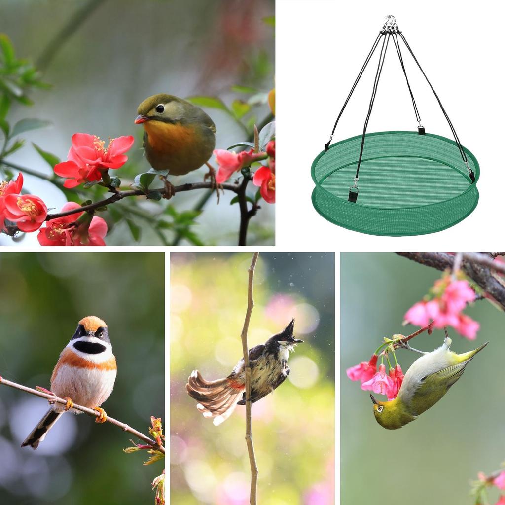 Bird Seed Catcher Tray Universal Mesh Bird Feeder Tray with Hook Hanging Bird Feeder for Outdoor Garden Lawn Patio