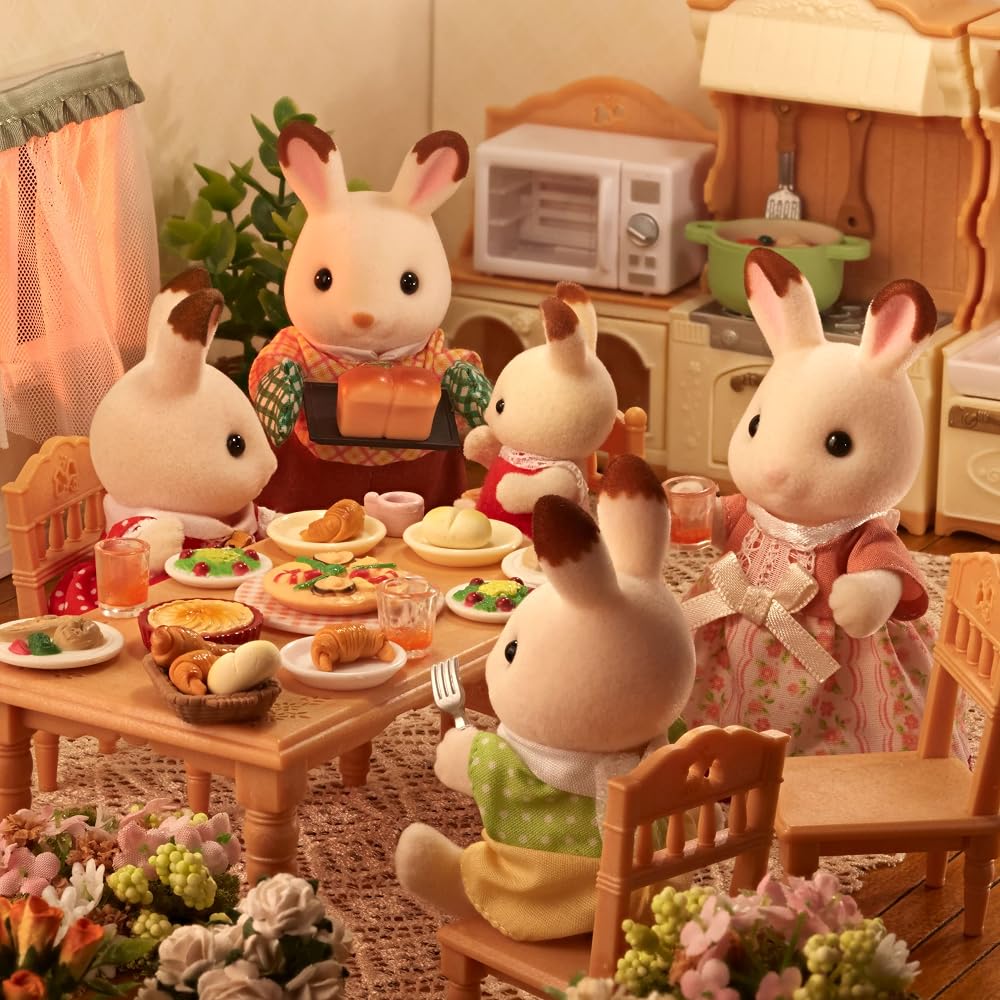 EPOCH Sylvanian Families Chocolat Rabbit Family Doll Set FS-46 Toy for Ages 3+