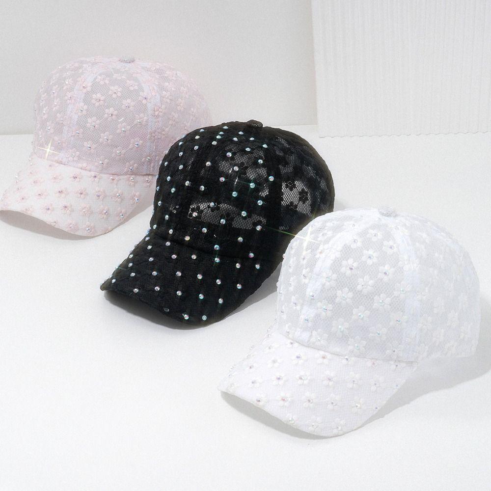 Lightweight Summer Baseball Cap Flower Embroidery Outdoor Sun Hat Female Fashion