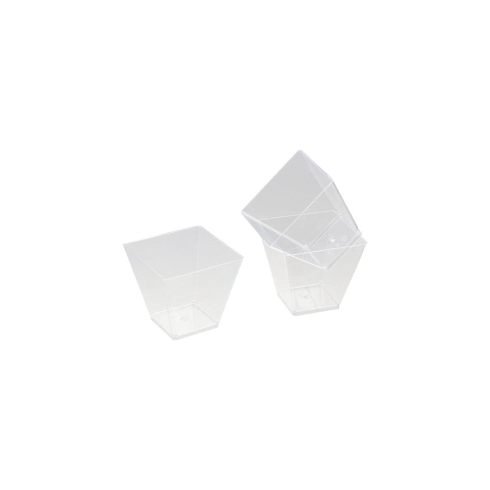 20pcs Square Cup Mouth Disposable Plastic Mousse Cups 60ml Ice Cream Cup Dessert Cups Pudding