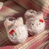 Women’s Cute Cartoon KT Cat Cotton Slippers - Sanrio Furry Plush, Heel-Covered Winter 2025