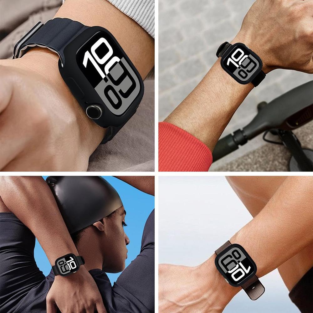 Чехол для Apple Watch 10 11 46 мм 42 мм Аксессуары Ударопрочный Защитный Мягкий Силиконовый Бампер Оболочка Чехол iwatch Серии Защита