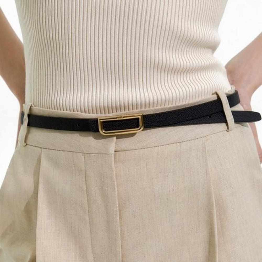 DakS Black GolD D Buckle Leather Women S Belt
