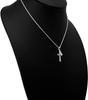 Leilani Hawaiian Jewelry Double Cross Scroll Pendant Necklace in Sterling Silver (40cm Rope Chain Included)