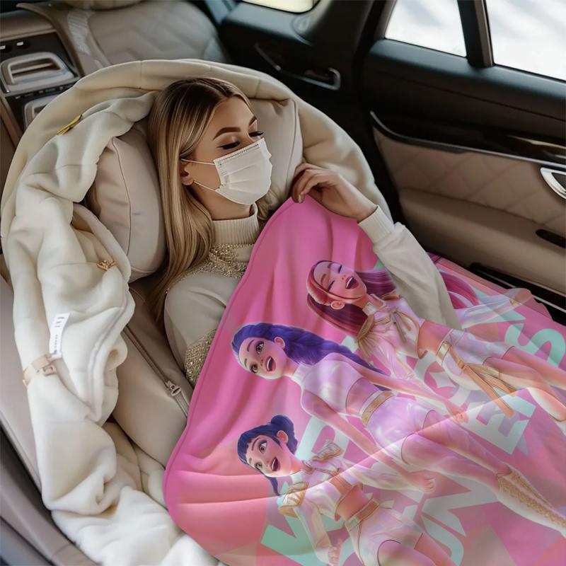 Плед с тематикой Охотника на демонов K-Pop, Мягкий и уютный фланелевый плед-покрывало, Плед в подарок фанату, Многоцелевой плед для дома и отдыха