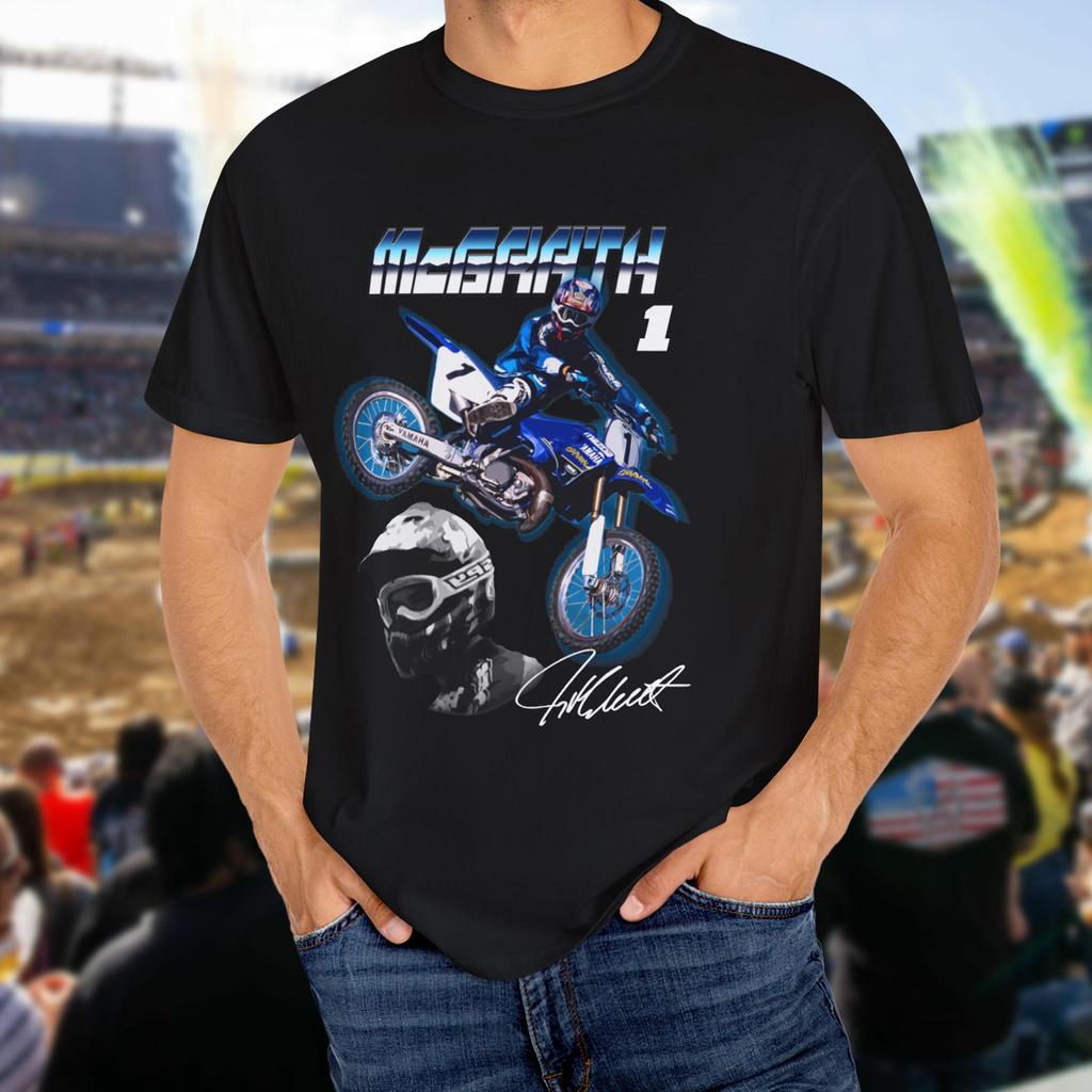Vintage Supercross Jeremy McGrath T-Shirt Retro Motocross Graphic Men T-Shirt Retro Dirt Bike Racing Men T-shirt Streetwear