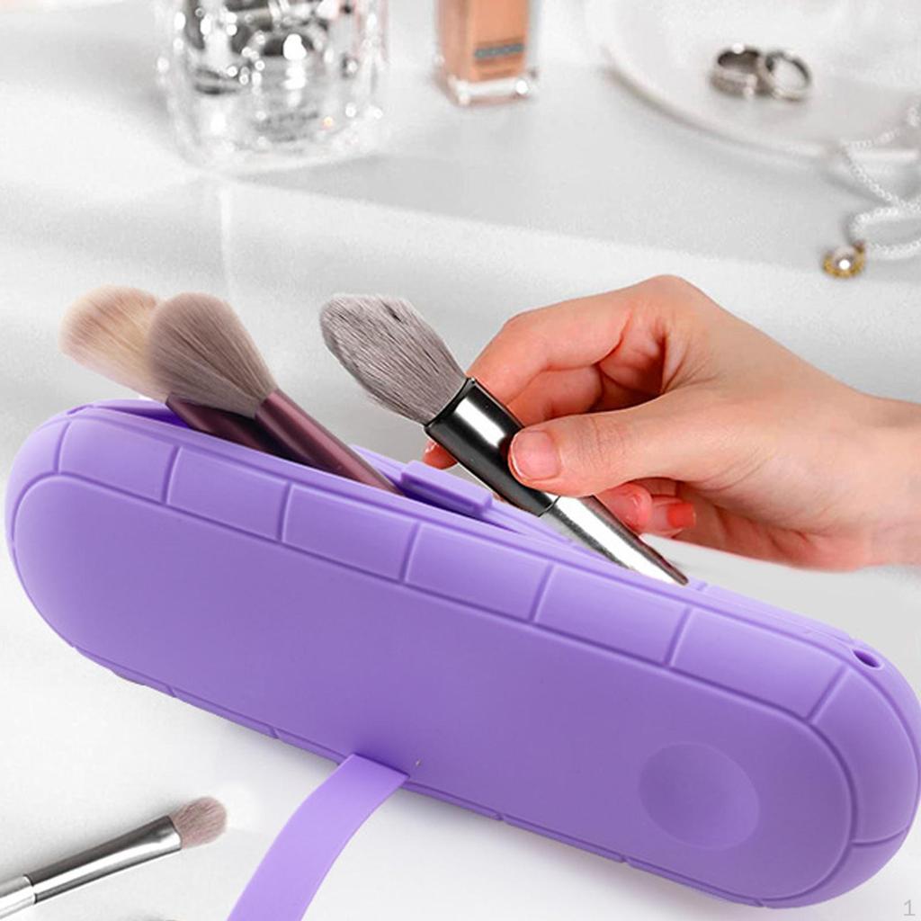 Brush Cleaning Holder Cosmetic Organizer Case Cleaner and Dryer Silicone Storage