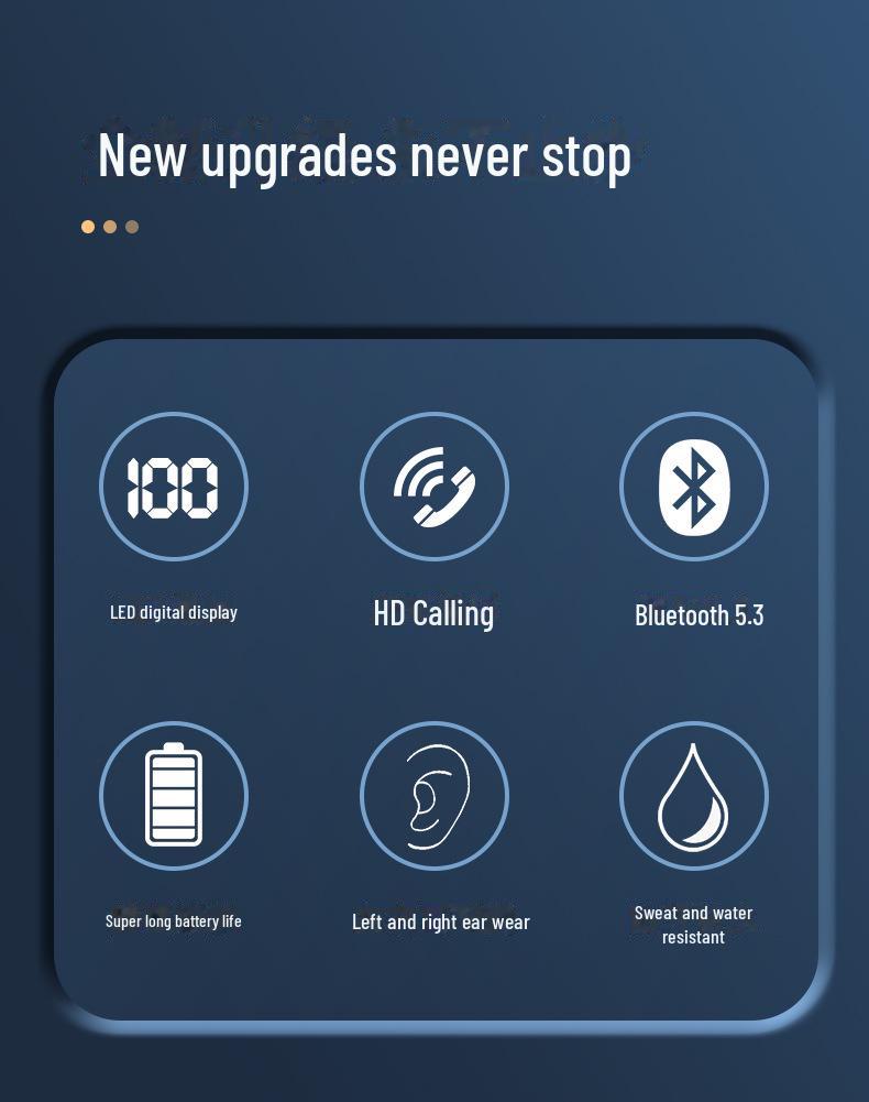 Bluetooth-гарнитура V9 X6 с голосовым управлением: Шумоподавление, беспроводная связь, сверхдлительное время ожидания, 4.0, спортивное заушное крепление, внутриканальная конструкция.