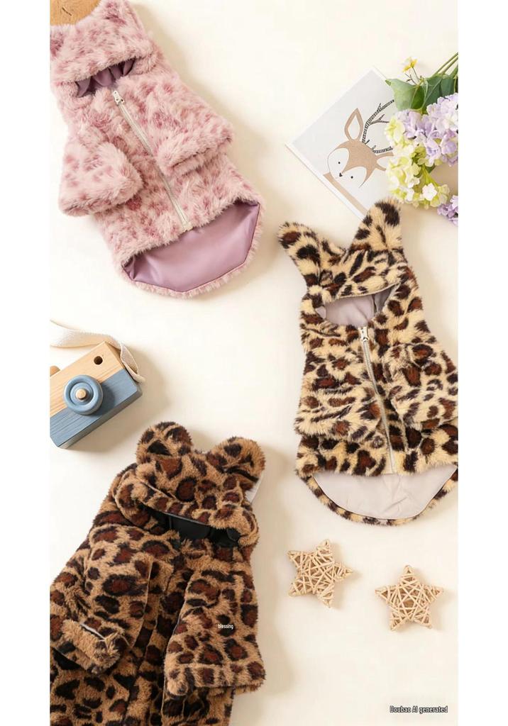 Leopard Print Warm Coat for Small/Medium Dogs: Schnauzer, French Bulldog, Bichon, Teddy
