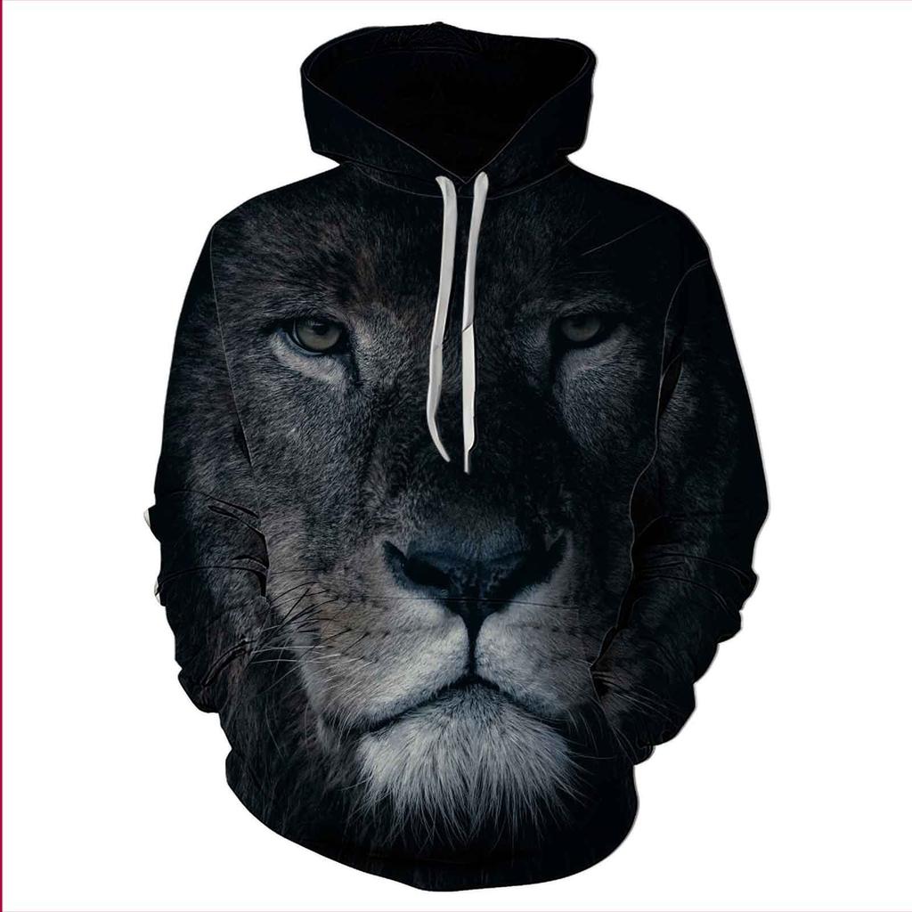 European and American new sweatshirt, tiger personality, 3D digital print casual sports hoodie, hoodie sweatshirt