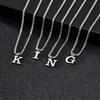 Простая буквальная necklace A-Z для мужчин Водонепроницаемая нержавеющая сталь 26 букв Кулон-necklace Мужская минималистичная initial necklace
