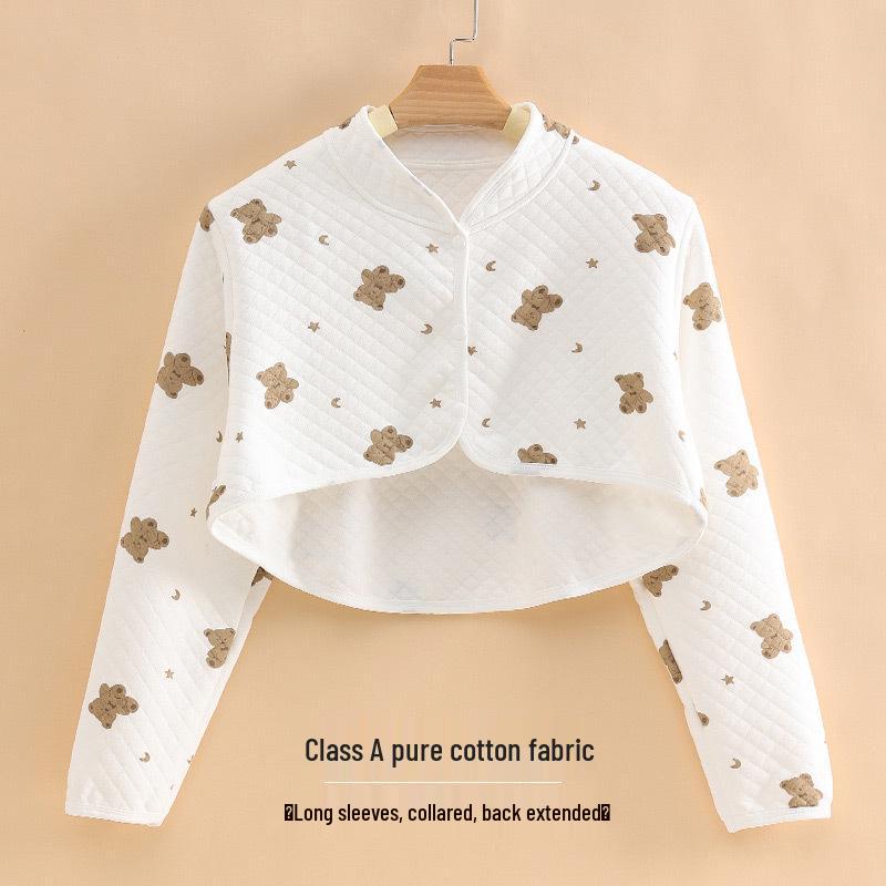 Women's Pure Cotton Shoulder and Neck Warmer Shawl - Ideal for Sleeping and Postpartum Comfort.