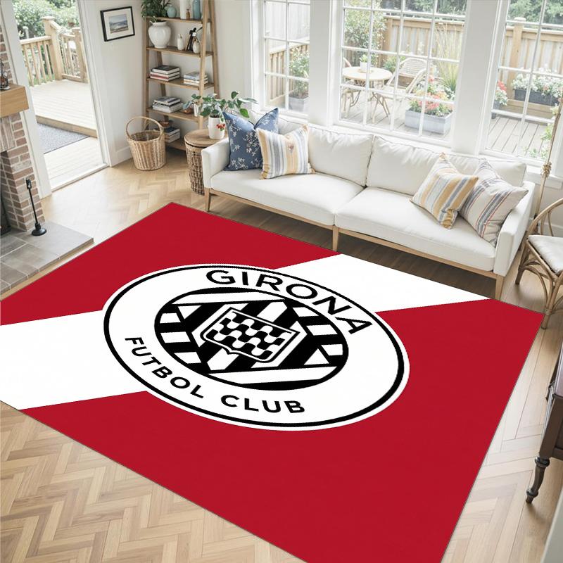 Дизайн Girona FC Кристальный Велюровый Ковер Уютный Не?Нескользящий ковер с принтом для спальни, гостиной, прихожей