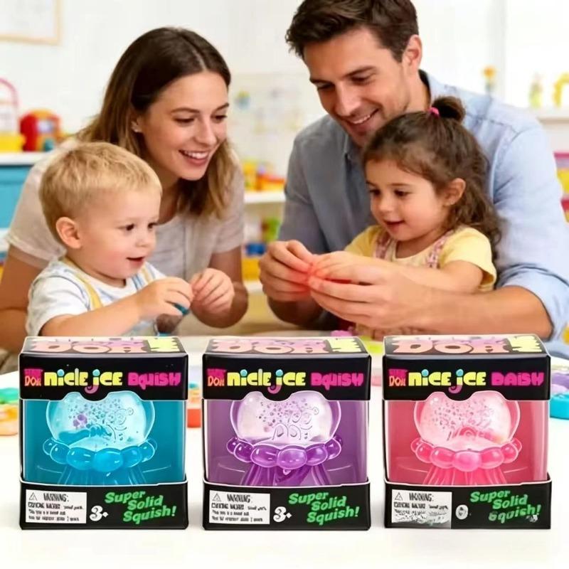 Assorted Color Needoh Jellyfish Fuzz Ball Squishy  Cute Jellyfish Design Stress Relief Relax Play Fun Toy Gift