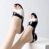 Summer Slippers Shoes Women's Rhinestone Low-Heeled Comfort Lady Sandals Open-Toe All-Match Female Sandalias Casual Ladies