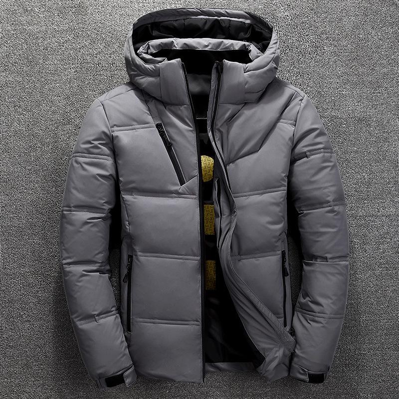 Winter New Men's White Duck Down Warm Hooded Thick Down Jacket High Quality Jacket