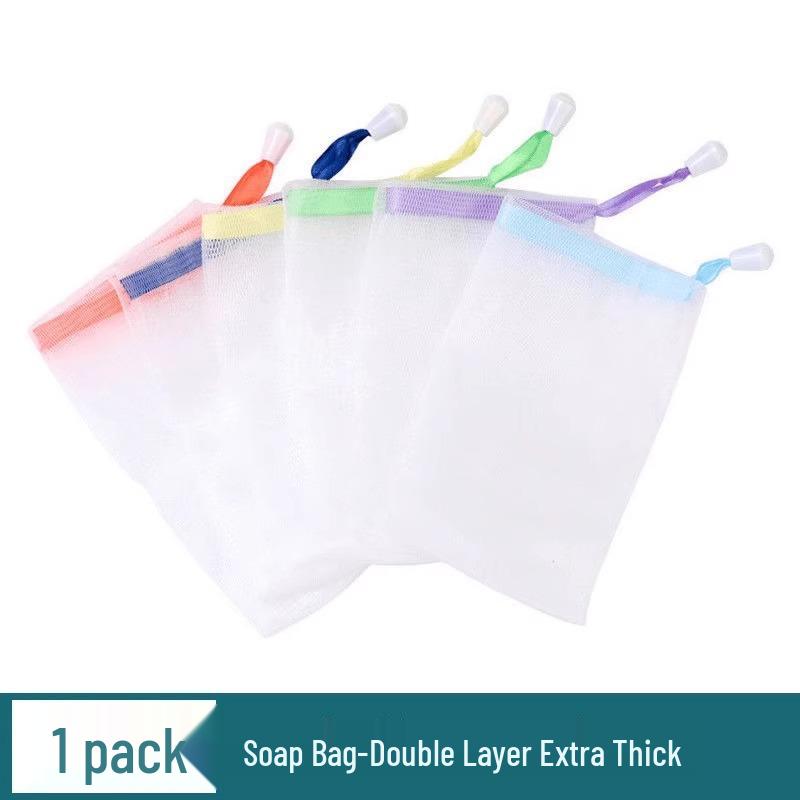 Двухслойный сетчатый мешочек для мыла, сетка для вспенивания средства для умывания, мочалка